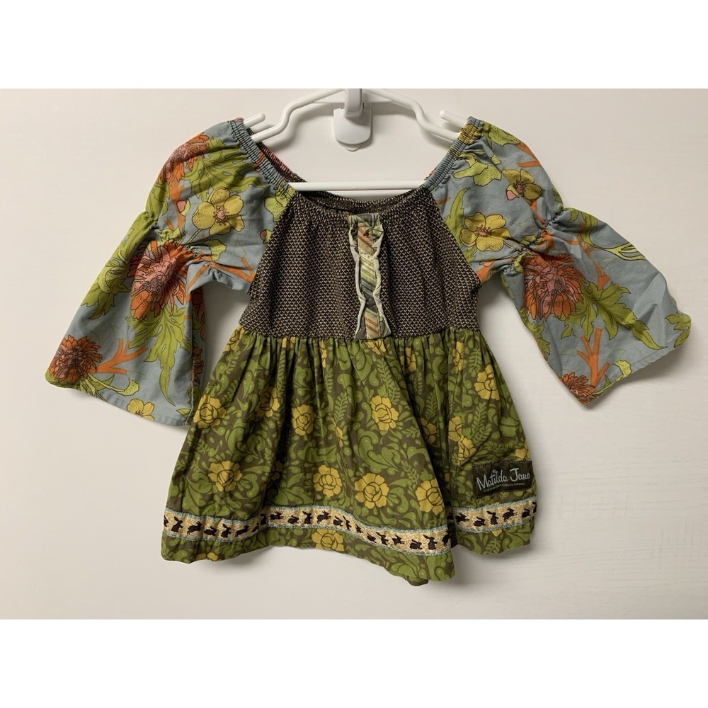 Matilda Jane Girls Calico Peasant Top Size 2 Boho Fall Floral
